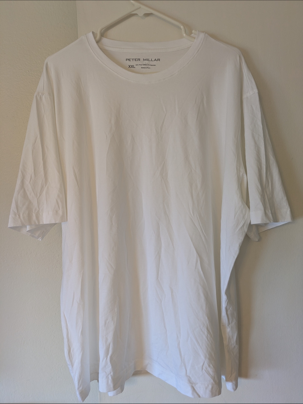 Peter Millar White Short-Sleeve Crew Tee- XXL (NWOT)